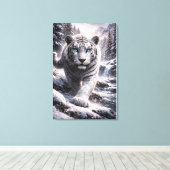 Toile White Tiger in Motion – ManJiangHong Art Series (Insitu (Plancher de Bois))