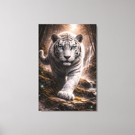 Toile White Tiger in Motion – ManJiangHong Art Series (Recto)