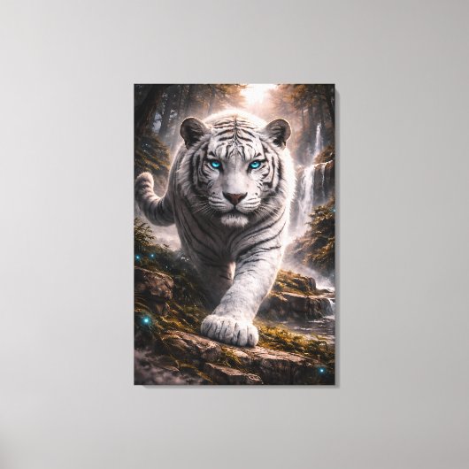 Toile White Tiger in Motion – ManJiangHong Art Series (Recto)