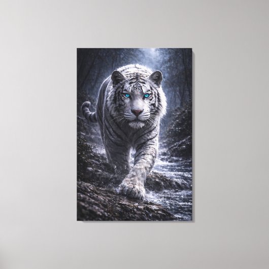 Toile White Tiger in Motion – ManJiangHong Art Series (Recto)