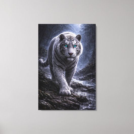 Toile White Tiger in Motion – ManJiangHong Art Series (Recto)