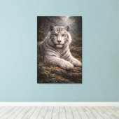 Toile White Tiger in Motion – ManJiangHong Art Series (Insitu (Plancher de Bois))