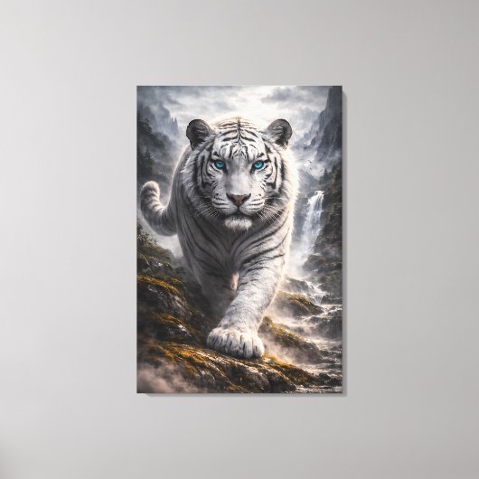 Toile White Tiger in Motion – ManJiangHong Art Series (Recto)