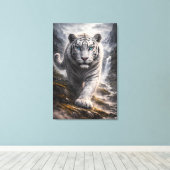 Toile White Tiger in Motion – ManJiangHong Art Series (Insitu (Plancher de Bois))