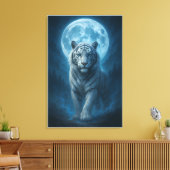 Toile White Tiger – Moonlit Mystical Scene | ManJiangHon (Insitu(Salon))