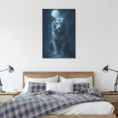 Toile White Tiger – Moonlit Mystical Scene | ManJiangHon (Insitu(Chambre))