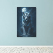 Toile White Tiger – Moonlit Mystical Scene | ManJiangHon (Insitu (Plancher de Bois))