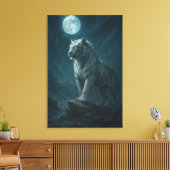 Toile White Tiger – Moonlit Mystical Scene | ManJiangHon (Insitu(Salon))