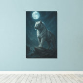 Toile White Tiger – Moonlit Mystical Scene | ManJiangHon (Insitu (Plancher de Bois))