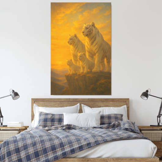 Toile White Tiger • Sunlit Peak Ancestral Lineage | ManJ (Insitu(Chambre))