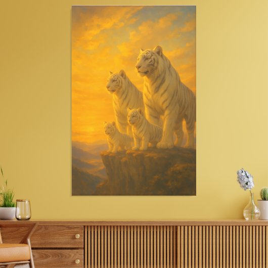 Toile White Tiger • Sunlit Peak Ancestral Lineage | ManJ (Insitu(Salon))