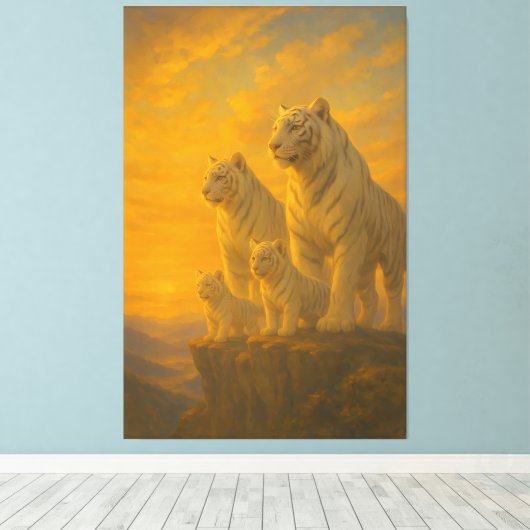 Toile White Tiger • Sunlit Peak Ancestral Lineage | ManJ (Insitu (Plancher de Bois))