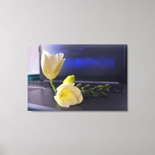 Toile White yellow freesia (Recto)