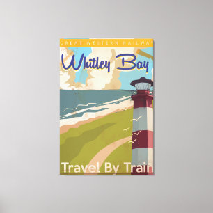 Toile Whitley Bay, North Tyneside Affiche de voyage vint