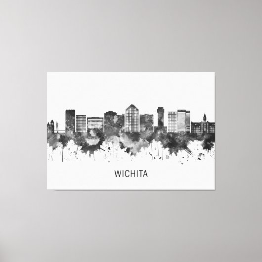 Toile Wichita Kansas Skyline BW (Recto)