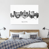 Toile Wichita Kansas Skyline BW (Insitu(Chambre))