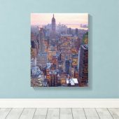 Toile Wide view of Manhattan at sunset (Insitu (Plancher de Bois))