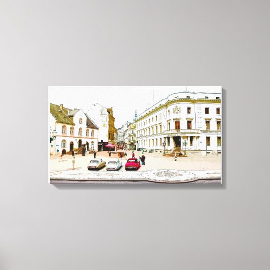 Toile Wiesbaden, place du marché, Street view (Recto)