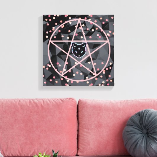 Toile WiizyWitch Magic Witch Cosmic Chat Pentacle Magick (Insitu(Salon))