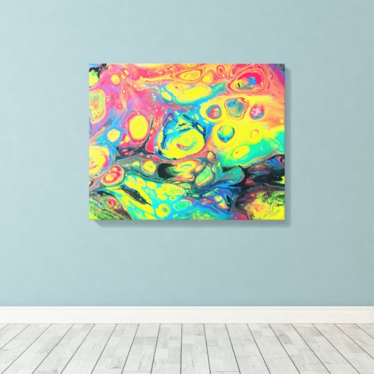 Toile Wild Acrylic Fluide Art Abstract (Insitu (Plancher de Bois))