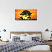 Toile Wild Animals on African Savanna Sunset (Insitu(Chambre))