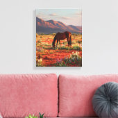 Toile Wild Horse Blooming Desert Sunset Art (Insitu(Salon))
