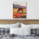 Toile Wild Horse Blooming Desert Sunset Art (Insitu(Chambre))