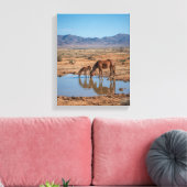Toile Wild Horses Desert Water Reflection Art (Insitu(Salon))