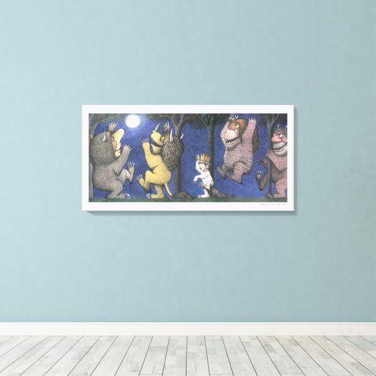 Toile Wild Things and Max Dancing in Moonlight (Insitu (Plancher de Bois))