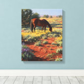 Toile Wildflower Desert Grazing Horse Art (Insitu (Plancher de Bois))