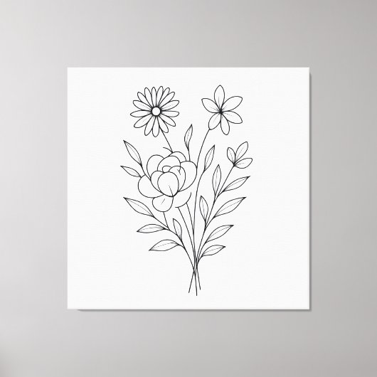 Toile Wildflower Whisper” Minimalist Botanical Print (Recto)