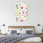 Toile Wildflowers Seamless Pattern Premium Wrapped (Insitu(Chambre))