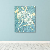 Toile William Morris Classique Tulipe Bleu Floral (Insitu (Plancher de Bois))