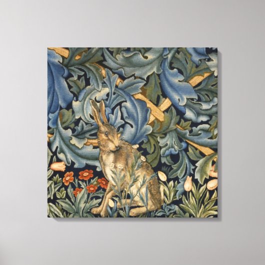 Toile William Morris Forest Rabbit Floral Art (Recto)