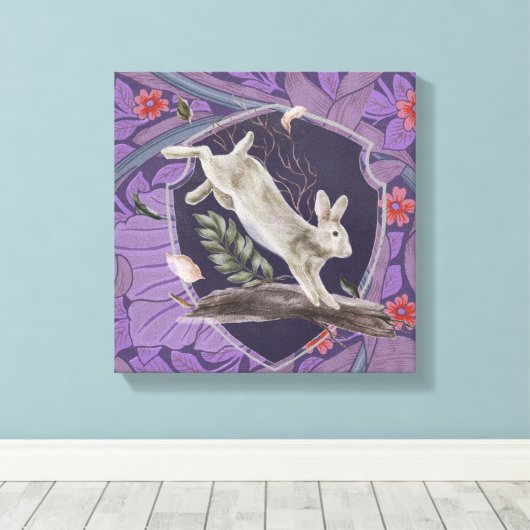 Toile William Morris Forest Rabbit Floral Art (Insitu (Plancher de Bois))