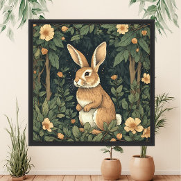 Toile William Morris Inspiré Forest Rabbit Botanique