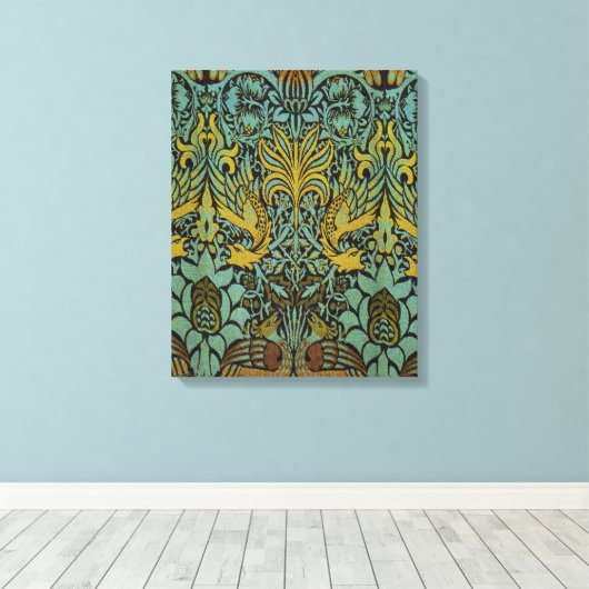 Toile William Morris Peacock Dragon Fond d'écran (Insitu (Plancher de Bois))