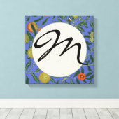 Toile William Morris Pomegranate Bleu papier peint color (Insitu (Plancher de Bois))