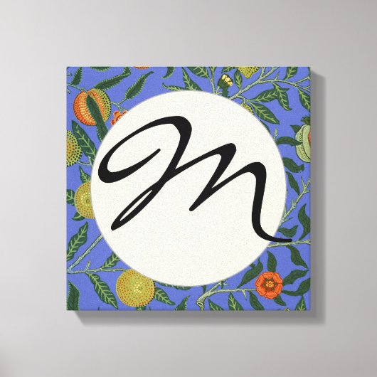 Toile William Morris Pomegranate Bleu papier peint color (Recto)