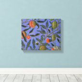 Toile William Morris Pomegranate Bleu papier peint color (Insitu (Plancher de Bois))