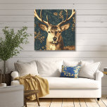 Toile William Morris Style Cerf Vintage<br><div class="desc">Ce magnifique art mural en toile de style vintage est beau pour les vacances, ou n'importe quand de l'année. La tête de cerf de style William Morris est en tans et marron riches sur un arrière - plan turquoise et vert, avec des touches de feuillage rouille douce. Simple et élégant....</div>