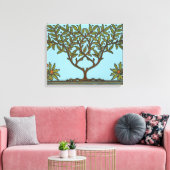 Toile William Morris Tree Frieze Fond d'écran floral (Insitu(Salon))