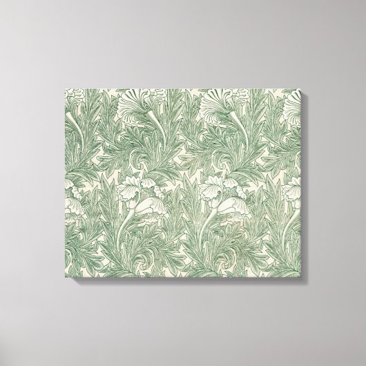 Toile William Morris tulip fond textile vert (Recto)