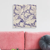 Toile William Morris Wallflower bleu damas floral (Insitu(Salon))