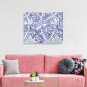 Toile William Morris Windrush Motif Bleu Floral (Insitu(Salon))
