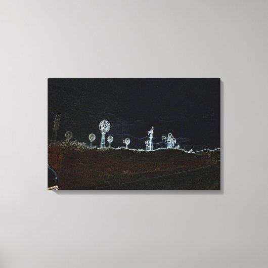 Toile Windmill Windfarm Car Circa 1930's photo Neon (Recto)