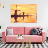 Toile Windmills Sunset Watercolor Peinture (Insitu(Salon))