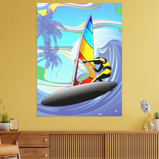 Toile WindSurfer sur Big Ocean Waves (Insitu(Salon))