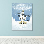 Toile Winter Blue Snowman | Noël (Insitu (Plancher de Bois))