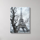 Toile Winter Eiffel Tower Tree Branches Art (Recto)
